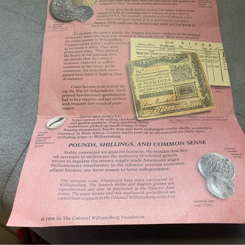 VTG Colonial
Williamsburg Bundle of 10
One Dollar Bills 1996 in Orig Pamphlet - Picture 9 of 16